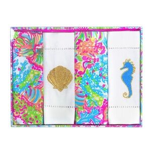 Lilly Pulitzer Cocktail Napkin Set of 4 in “Lover’s Coral” - OS